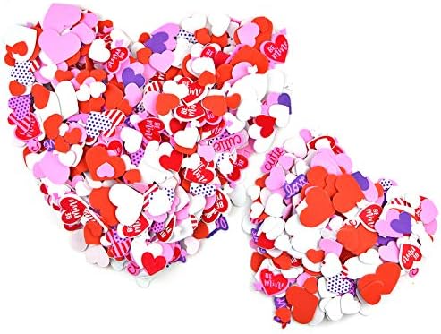 600 חתיכות מדבקות לב קצף ליום חג האהבה לחתונה לבבות מלאכה לבבות קצף צבעוני מדבקות קישודים של קישוטי ספר מדבקות עצמיות.