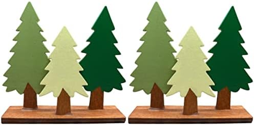 עיצוב בית צעצועי 2 יחידות עץ חג המולד שולחן עץ עץ מלאכותי עץ חג המולד עץ שולחן עץ שלט עץ חג המולד קישוטים קישוטים אורן עץ קישוטי חג המולד