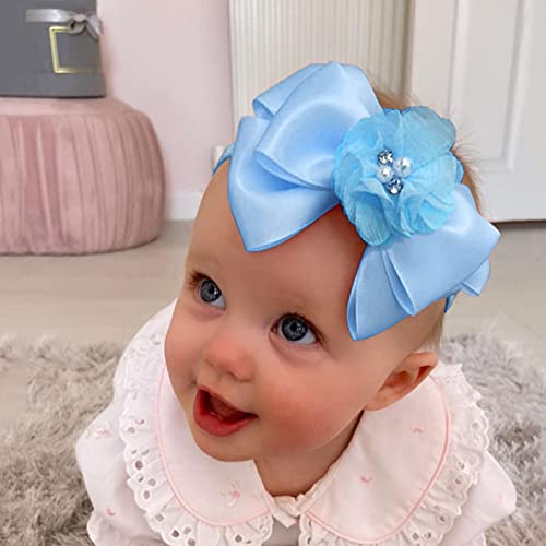 תינוק בנות קשת סרט כובע סרטי ראש קשת אביזרי תינוק פרחוני 1 מחשב נמתח מוצק בנות תינוק טיפול
