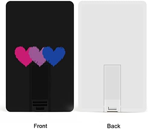 לבבות דגל ביסקסואלים אוהבים צורת כרטיס אשראי של מכשירי זיכרון USB 2.0.