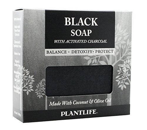 סבון בר שחור בעל 3 חבילות פלנטלייף-סבון לחות ומרגיע לעור שלך-מעוצב בעבודת יד באמצעות מרכיבים צמחיים-תוצרת קליפורניה בר 4.5 אונקיות