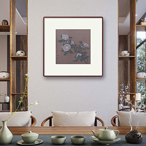 ורד לבן ציור סיני ציור מצויר ביד אמנות קיר אמנות מזרחית מברשת אסייתית דיו לשטוף עיצוב צבעי מים לסלון ביתי