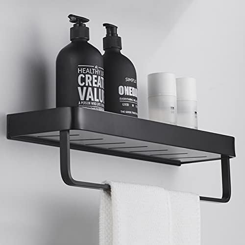 Onemtb מקלחת קאדי מארגן מקלחת שחורה ללא קידוח מחזיק שמפו למקלחת קיר דבק רכוב אלומיניום לשירותים אמבטיה, A60 סמ