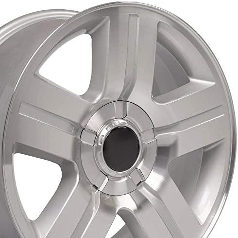 OE Wheels LLC 22 אינץ 'שפה מתאימה לשברולט סילברדו טקסס גלגל CV84 22x9 Mach'd Wheel Hollander 5291