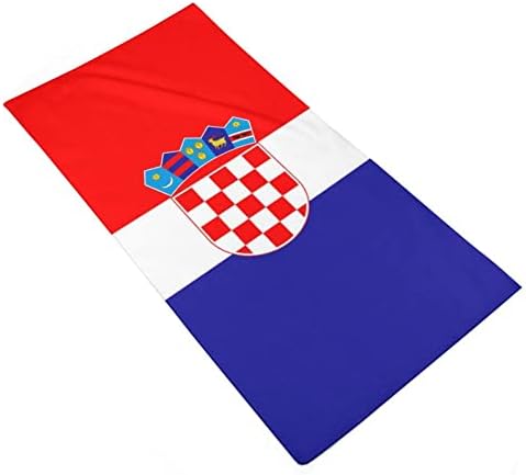 מגבת כביסה של קרואטיה דגל קרואטיה 28.7 X13.8 מטליות פנים סיבי סופר -סיבים מגבות סופגות מאוד מגבות