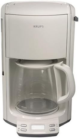 KRUPS FME2-11 יצרנית קפה הניתנת לתכנות עם קרף זכוכית, 12 כוס, לבן