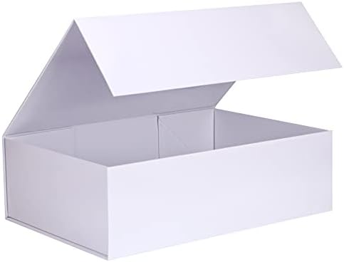 קופסאות מתנה מתקפלות יוקרתיות של Poerma עם קופסת מתנה לסגירה מגנטית למתנות חתונה, 13.97x9.44x4.33 אינץ