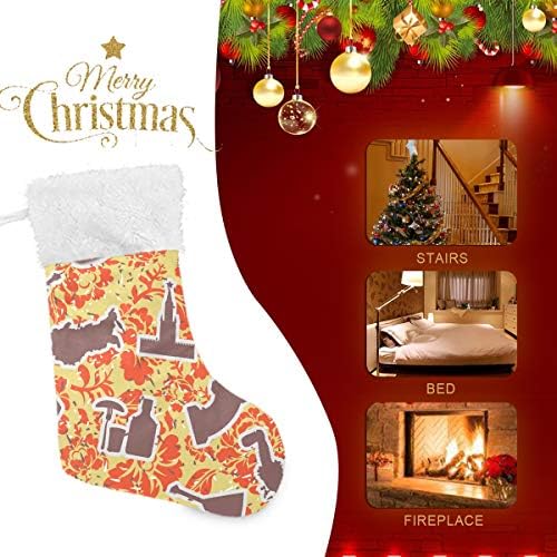 Pimilagu Russia קישוט לאומי גרבי חג המולד 1 חבילה 17.7 , תלויים גרביים לקישוט חג המולד