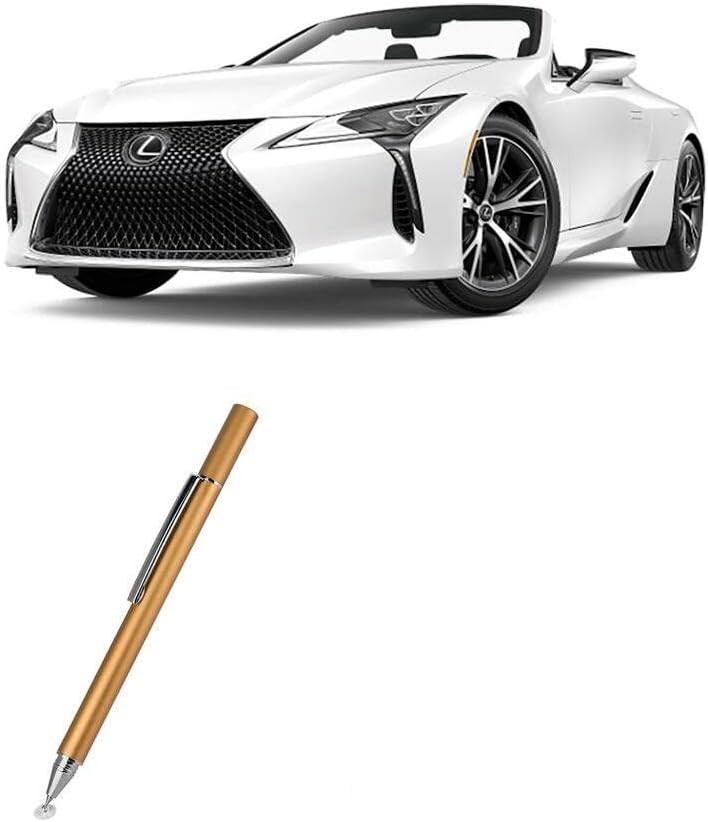 עט חרט בוקס גלוס תואם לתצוגה של Lexus 2021 LC להמרה - Finetouch Capacitive Stylus, עט חרט סופר מדויק ללקסוס 2021 תצוגה להמרה LC - זהב