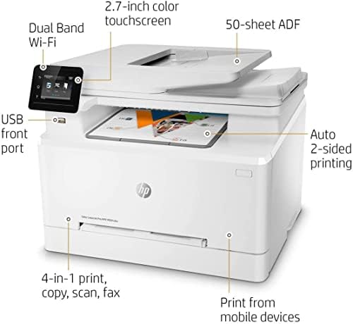 HP Laserjet Pro Pro מדפסת צבעונית אלחוטית - מדפסת הזרקת דיו של All -in -One לשימוש ביתי ומשרדי - Hewt6b83a