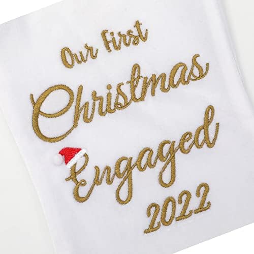 EOOCAN חג המולד הראשון שלנו מאורס 2022 גרבי חג המולד כמר וגברת שנה א 'נשואה קישוטים חדשים, 20 אינץ', 20 אינץ 'מגרשים לחג המולד מעוטרים