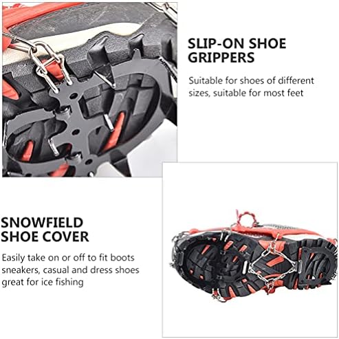 1 זוג החלקה- על נעליות מטפסות שלג מטפסות על כיסויי נעליים ממוסמרות נגד החלקה
