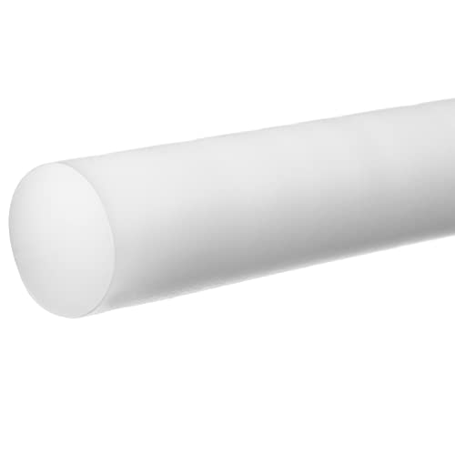 מוט פלסטיק הומופולימר דלרין אצטל, לבן, 1-3/4 בקוטר x 1 רגל.