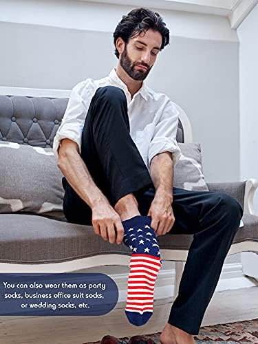 קום אמריקאי דגל גרביים לגברים, 12 זוגות של פטריוטי צוות גרבי עם כוכבים ופסים שמלת גרבי הרביעי של יולי גרביים