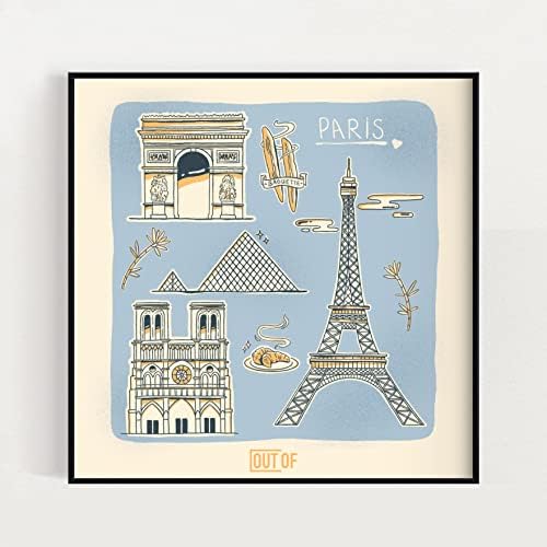מתוך פריז הדפסה, פריז עיר פוסטר, פריז מתנה, צרפת דקור, קיר אמנות, בית תפאורה, שטיחי קיר, פריז איור, פריז אמנות, עיר הדפסה