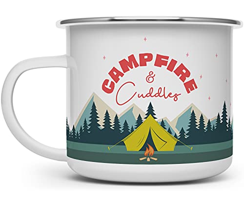 מדורה וספל ספל מחנה אמייל, כוס קפה קמפינג חיצונית, טיולי הר הרים טיולים חיצוניים מתנה חיצונית