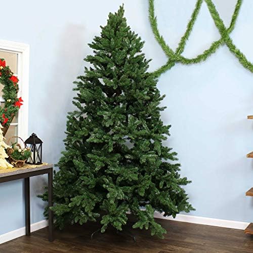 Sunnydaze אורן מלכותי עץ חג המולד בגודל 8 מטרים - עץ מלאכותי מקורה לא מונה