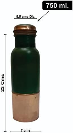 בקבוק נחושת בקבוק מים ירוק לבקבוק מים לשתיית מים נחושת בקבוק מים נחושת הוכחת דליפת הנחושת כלי נחושת בקבוק פרימיום על ידי Krinate International