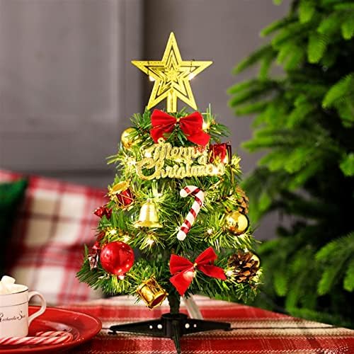 Aetygh 12 אינץ 'עץ חג המולד, עץ חג המולד מיני עם נורות LED וקישוטים, קישוט לחג המולד משרד מקורה חדר שינה ביתי