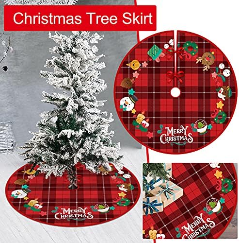 Yiisu 7i7x8r קישוטים לחג המולד חצאית עץ חג המולד חצאית עץ מודפסת בית עץ חג המולד קישוט