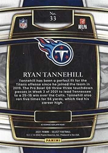 2021 PANINI SELECT 33 RYAN TANNEHILL CONTORASE TENNENSEE TITANS NFL כרטיס מסחר בכדורגל