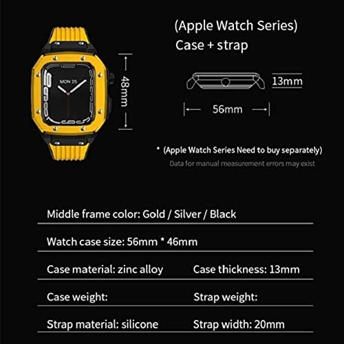 סגסוגת Housy Watch Watch Strap לסדרת Apple Watch 7 6 5 4 SE 45 ממ 44 ממ 42 ממ יוקרה מתכת גומי נירוסטה שעון שעון שינויים בערכת שעון רצועת
