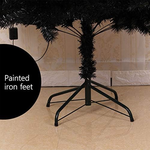 עץ חג המולד השחור של Yumuo, PVC מוצפן עץ אורן חג המולד מלאכותי עם מעמד מתקפל מתכת, קישוט עונתי של חג-שחור 180 סמ