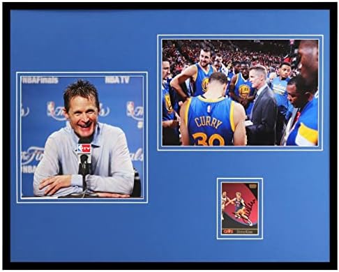 סטיב קר חתום ממוסגר 16x20 JSA סט תמונות לוחמים NBA Champs Bulls Arizona - תמונות NBA עם חתימה