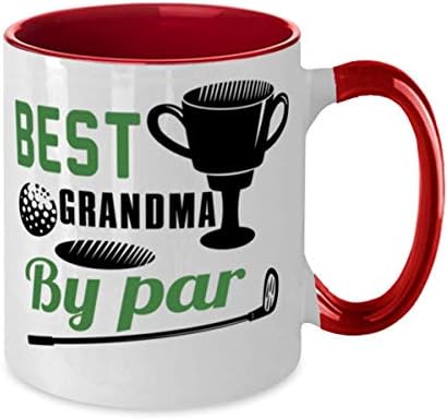 Howdy Swag הסבתא הטובה ביותר של גולף גולף גולף ספל קפה אדום ולבן