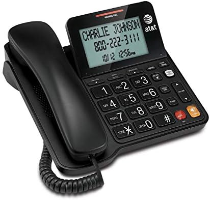 AT&T CL2940 טלפון כבל עם מזהה מתקשר/המתנה לשיחה, רמקול, תצוגת הטיה של XL, לחצני XL ו- Audio Assist Boost Boost Boost