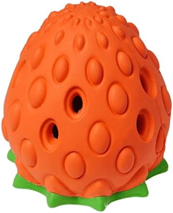 צעצועי האכלה איטיים של Homesogood, צעצועי חידה צפים בצורת תות, צעצוע של חידה צפה, לועסת ניקוי שיניים של גורים