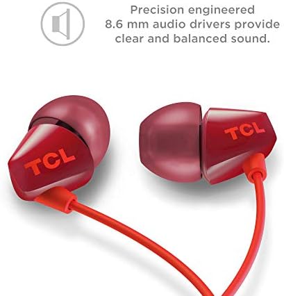TCL SOCL 100 אוזניות אוזניות אוזניות קוויות עם בידוד רעש פסיבי ומיקרופון מובנה-כתום שקיעה