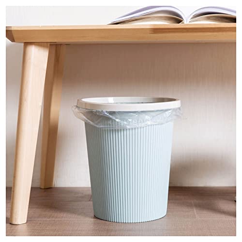 פחי אשפה של זבל של דיטודו פח אשפה, פח עם פחים עם נדבך מטבח חדר שינה נייר פלסטיק ללא מכסה מטבח עגול נייר זבל/L כחול