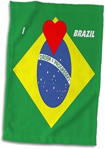 3drose פלורן אהבה לדגלי קאנטרי - אני אוהבת ברזיל - מגבות