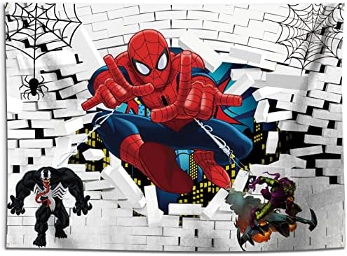 Tauergule Spiderman שטיחי גיבור -על עיר עכביש עכביש קיר קיר שטיח שטיח לילדים חדר שינה חדר שינה קולג 'מעונות וקיר דירה תלוי 4 לולאות גלוש