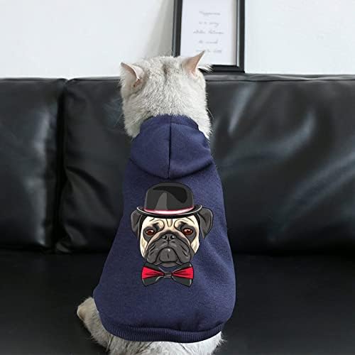 כלב פאג חמוד כלב תלבושות כלב בגדים חליפת חיות מחמד עם אביזרי כובע לחיות מחמד לגור וחתול 2xl