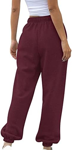מכנסי טרנינג לנשים מותניים מותניים מכנסי טרנינג תחתונים מכנסיים מכנסיים אימון אימון מכנסי טרקלין יוגה מותניים גבוהים עם כיסים