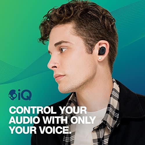 Skullcandy טוחן אמיתי אלחוטי אמיתי באוזניים באוזניות Bluetooth התואמות לאייפון ואנדרואיד / טעינה ומיקרופון / נהדר לחדר כושר, ספורט ומשחקים,