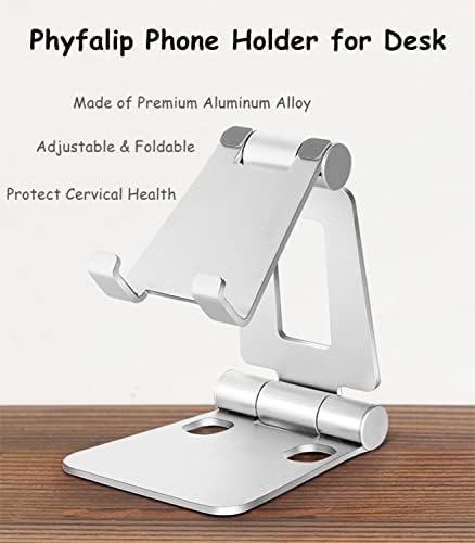 מעמד טלפון סלולרי מתקפל של פיפיליפ, מחזיק טלפון אלומיניום לשולחן העבודה, התואם לחלוטין לכל הטלפון הנייד, אייפון 14, טבליות 4 אינץ ', 4