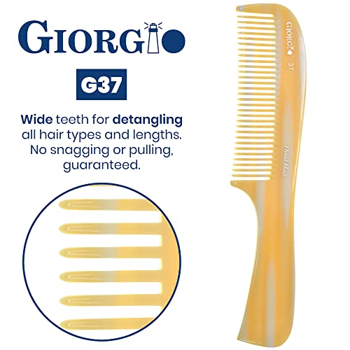 ג ' ורג ' יו ז37 מסרק גדול ומתנתק שיער גס, שיניים רחבות לשיער גלי מתולתל ארוך ועבה. מסרק מסיר שיער לרטוב ויבש. בעבודת יד מגרפה מסרק מסור-לחתוך