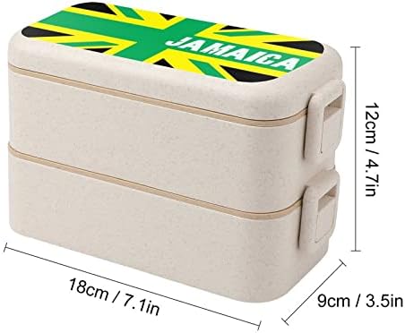 דגל הממלכה הג'מייקה ג'מייקה דגל כפול בנטו קופסת ארוחת צהריים בנטו מיכל ארוחת צהריים לשימוש חוזר עם כלי אוכל לסעוד בית ספר לפיקניק עבודה