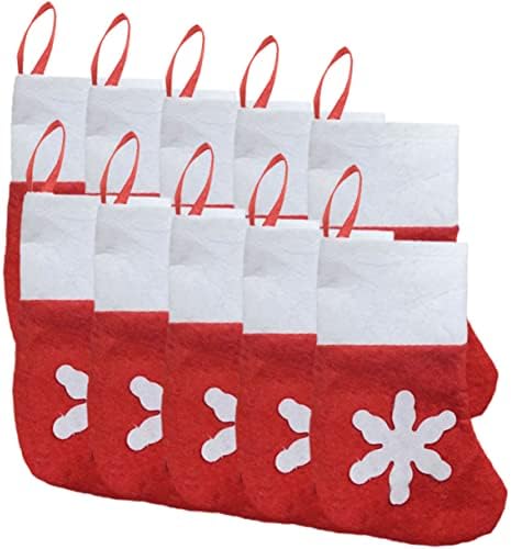 Clispispeed 10 pcs גרבי עץ חג המולד גרביים לחג המולד מחזיק כלי שולחן חג המולד מחזיקי כלי כסף כיס מחזיק סעיף לחג המולד תליוני גרב גרבי