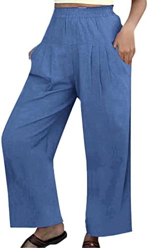 מכנסי קאפרי קיץ לנשים מכנסיים מוצקים מזדמנים מכנסיים נוחים מותניים אלסטיים עם כיסים