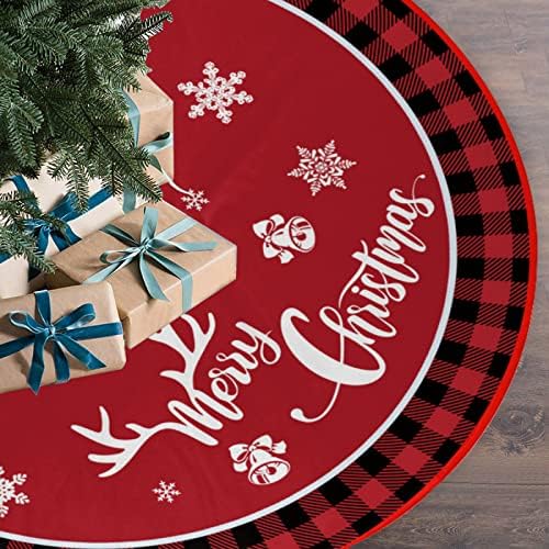 חצאית עץ חג המולד בית חווה אדום חווה כפרית עץ חג המולד מחצלת חצאיות למסיבת החג הביתית קישוטי עץ חג המולד 48 אינץ '