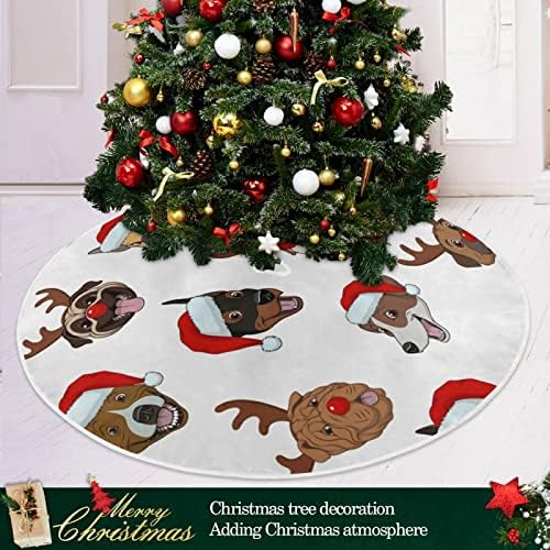 כלבים טהורים מצחיקים חצאית עץ חג המולד לחג המולד 36 אינץ 'תפאורה ביתית לחצאית עץ חג המולד מחצלת קישוטי עץ חג המולד מתנות קישוט לחתונה