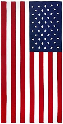 קאופמן - דגל אמריקאי 30in x 60in חוף, אמבטיה, בריכה, מגבת סאונה.