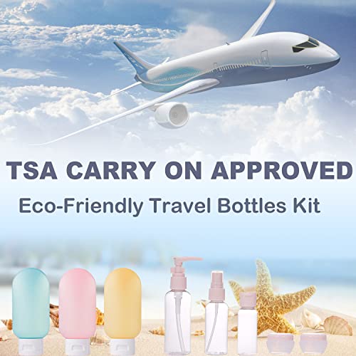 בקבוקי נסיעות של Kayzon המוגדרים למוצרי טיפוח, TSA מאושר על גודל נסיעה מיכלים חיוניים מכולות נסיעות מיני בושם מיכל מרסס למיילוי, בקבוק