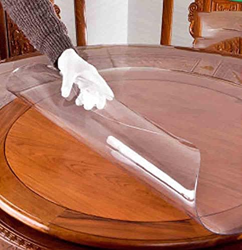 כיסוי שולחן עגול צלול, מגן שולחן פלסטיק עגול, שולחן PVC אטום למים, מגן עליון לשולחן לשולחן קפה, שולחן פינת אוכל