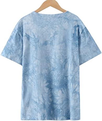 חולצות טי גרפיות וינטג 'לנשים עניבת קיץ צבע חולצות פרחוניות פרחוניות