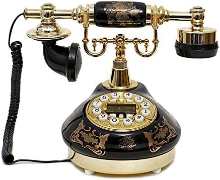 טלפון וינטג 'רטרו אירופאי קרמיקה פסטורלית טלפון יצירתי כפתור טלפון עתיק חיוג קווי קווי קשת עתיק